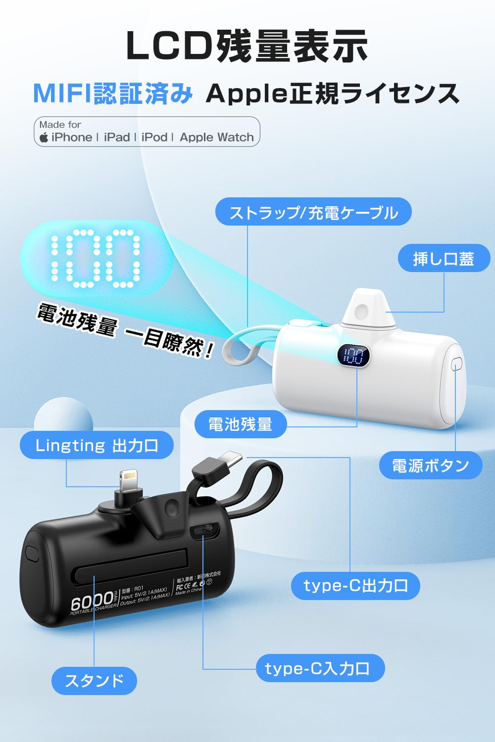 Amazon | モバイルバッテリー 【2025新登場・軽量＆小型・大容量