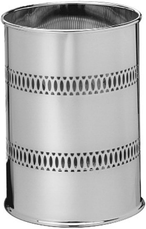 Taymor Chrome Round Metal Wastebasket