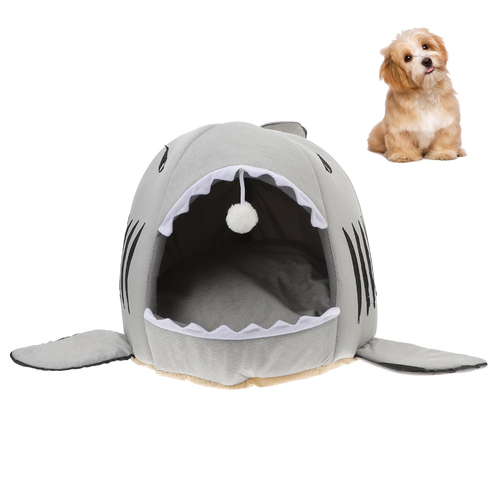 Maison en peluche requin contre le froid lit chaud en coton doux