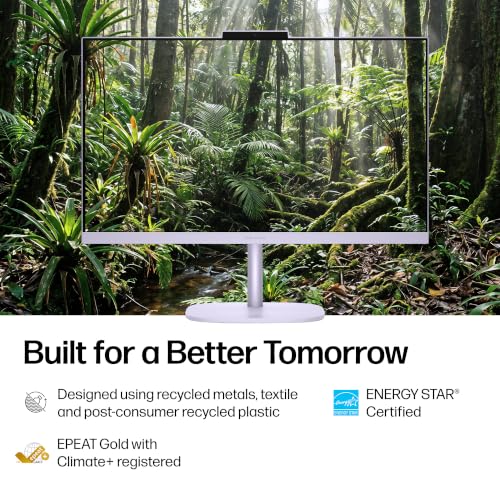 Image of HP OmniStudio 23.8 inch All-in-One Desktop PC, FHD Touchscreen, AMD Ryzen AI 3 30, 8 GB RAM, 512 GB SSD, AMD Radeon Graphics, Windows 11 Home, Amethyst Haze, 24-cv0450 (2026)