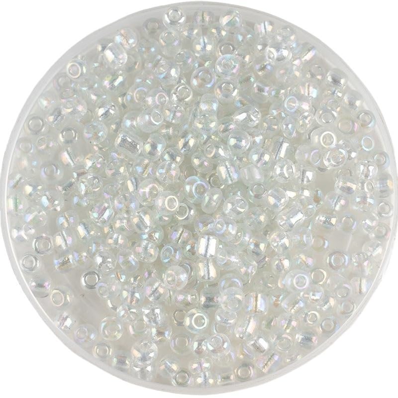 LYVQZPWLRsemillas de vidrio, 200 cuentas de cristal checo blanco transparente de 4 mm for hacer pulseras, collares y joyas colgantes.