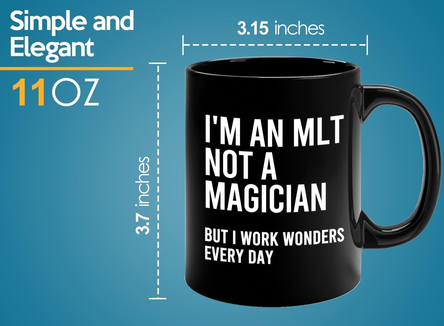 Funny Health Worker Coffee Mug 11oz Black - MLT - Funny Sarcasm Gift for MLT Lab Technician Analyst Laboratory Clinical Diagnostics Specialist