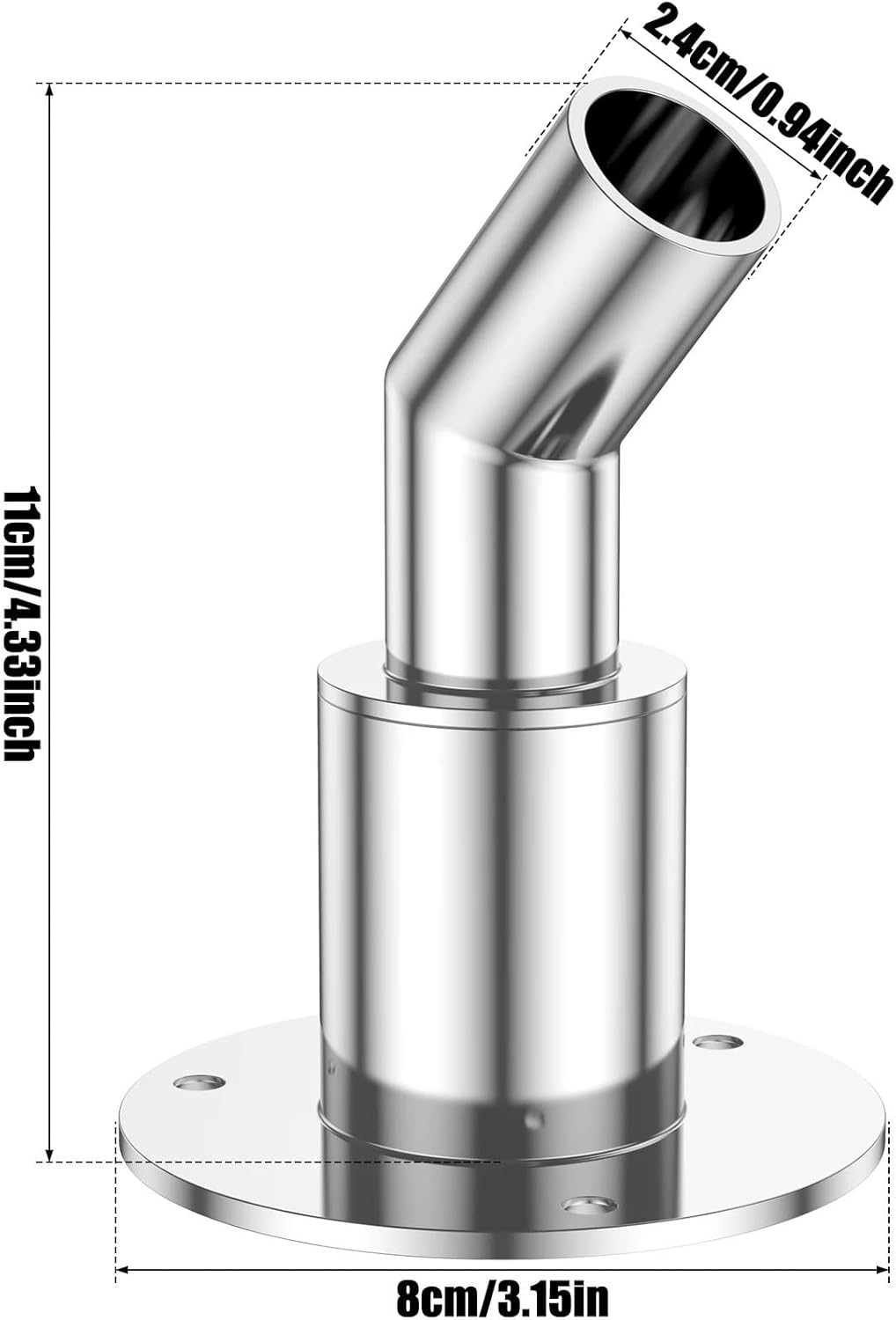 Thru Hull Fitting Thru Hull Exhaust Skin Stainless Steel Fittings Tube Pipe Socket Hardware for Heaters For Boats(Bending)