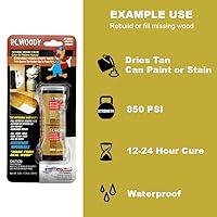 Vista 2 de PC Products PC-Woody 903339 - Pasta epoxi reparadora de madera de dos componentes, 10 galones en dos partes, color tostado
