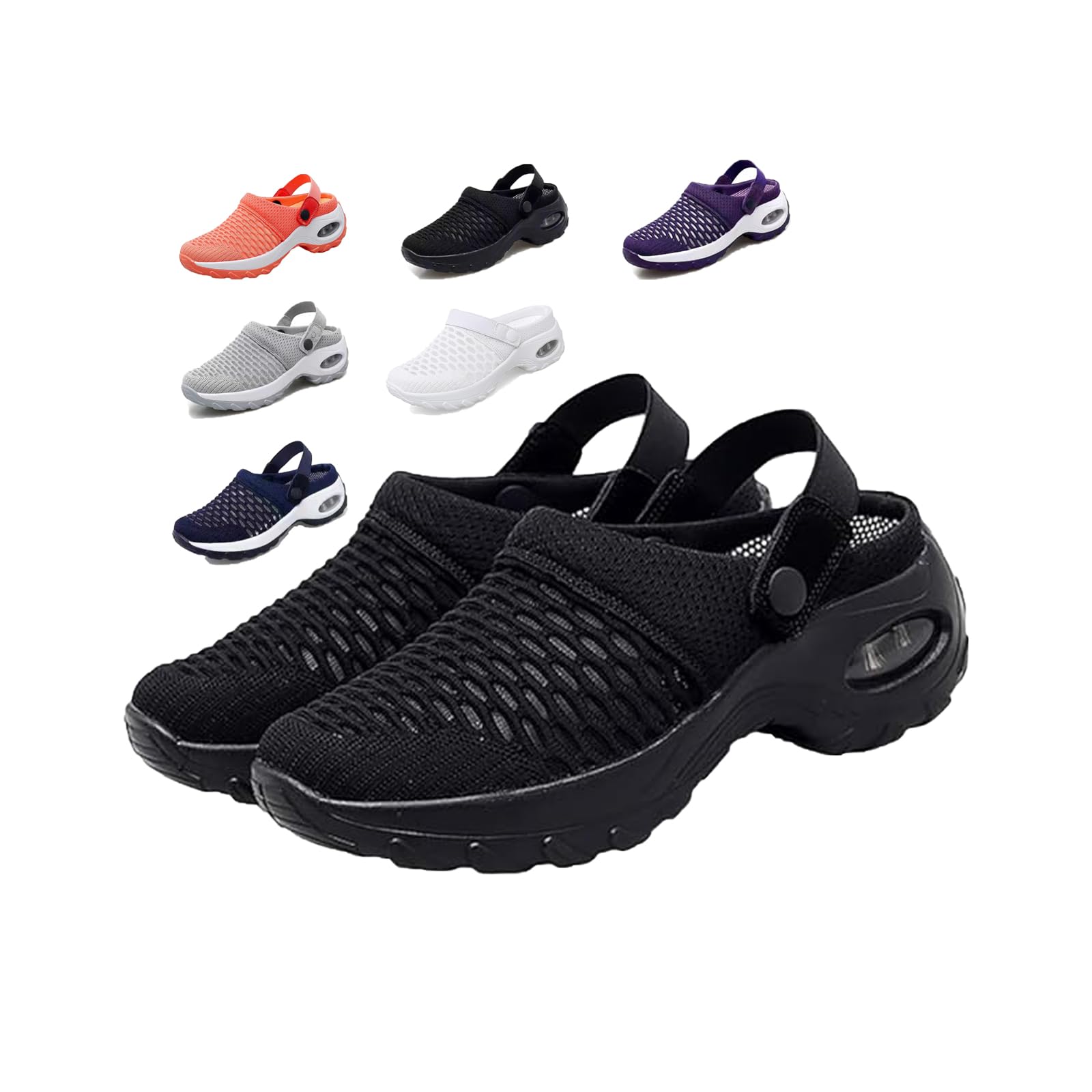 Women's Orthopedic Clogs with Air Cushion Support to Reduce Back and Knee Pressure Arch Support,Mesh Shoes Slip-On Slippers