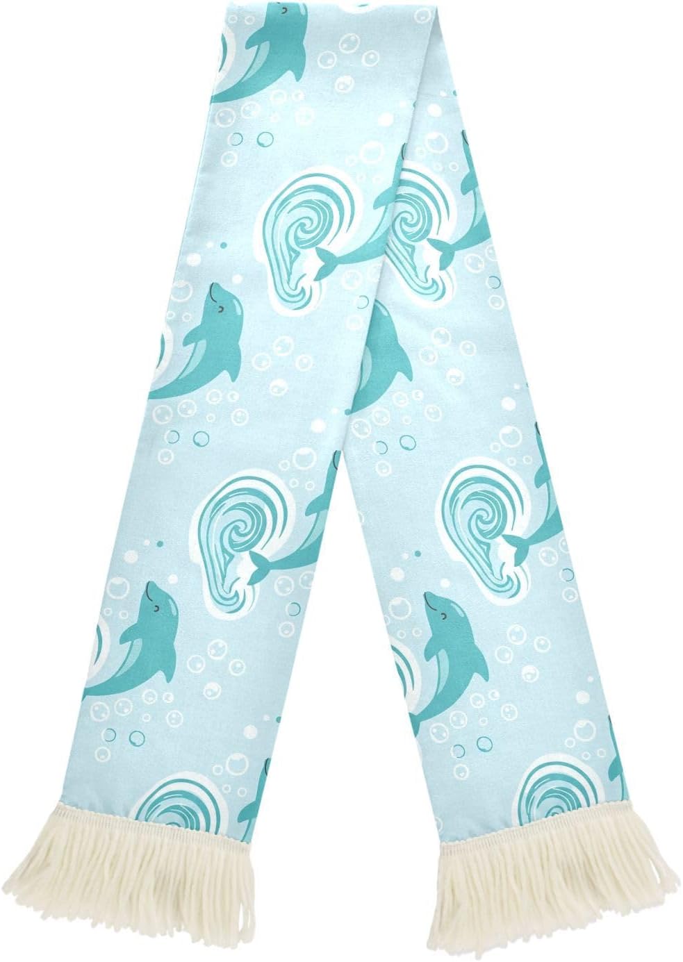 CHIFIGNO Teal Dolphins Sports Fan Scarf Towel, Soft Polyester Cheering Scarf for Soccer Games, Quick Dry Sweat Wipe Rally Towel