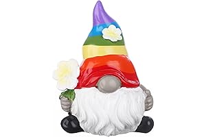 Garden Rainbow Gnome Resin Statue, LGBTQ Christmas Decorations