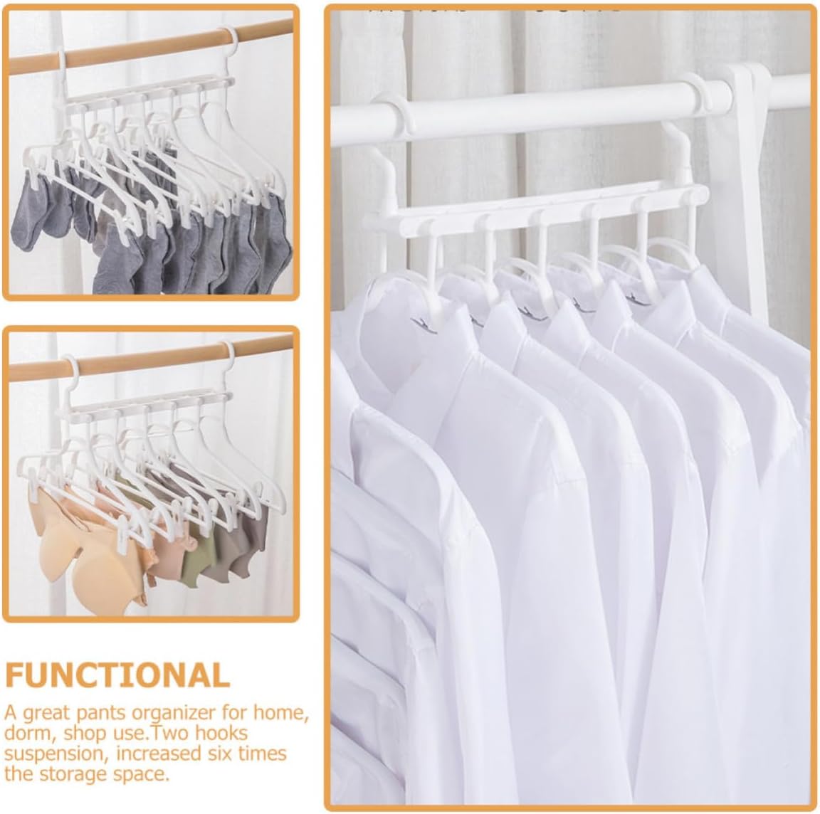 Foldable Clothes Drying Rack Plastic Flexible Hanger Easy to Take Clothes Convenient for Drying White Household Hanger for Traveling and Dorm Use