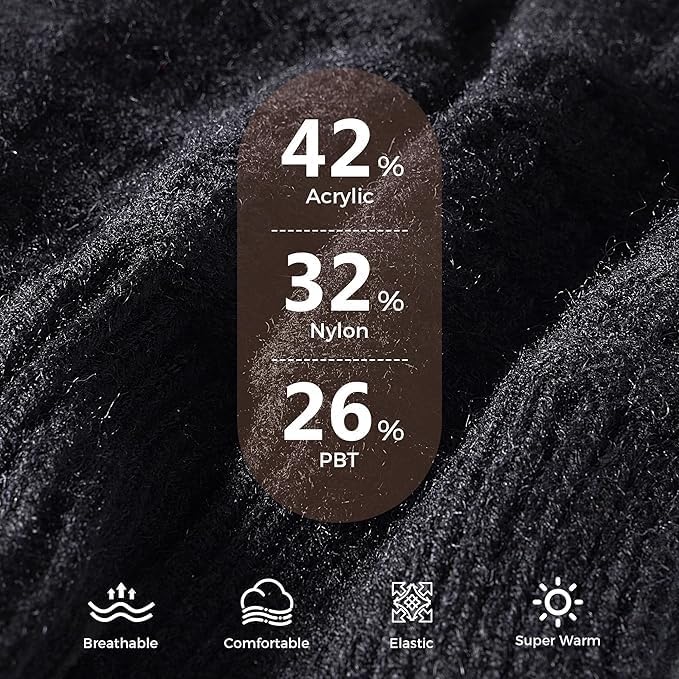 Winter Gloves for Women 2 Pairs, Womens Gloves with Touchscreen Wool Knit, Alpaca Fleece Anti-Slip Beanie Match image 3
