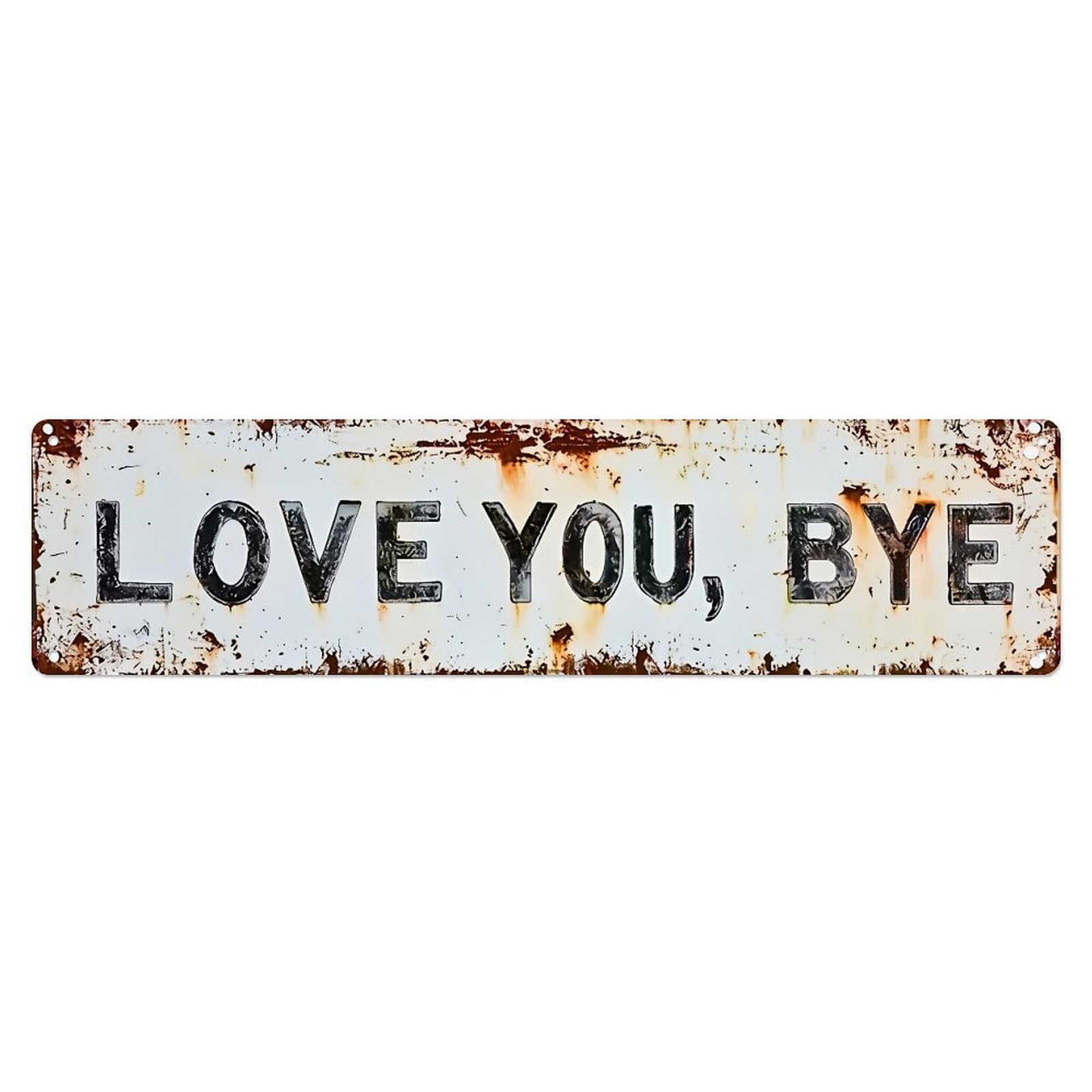 Jdyaojiesheng Vintage Love You Bye Rustic Sign Tin Sign Retro Metal Wall Decor Metal Poster, Home Bar Garage Farmhouse Cafe Wall Art Decoration 4X16inch