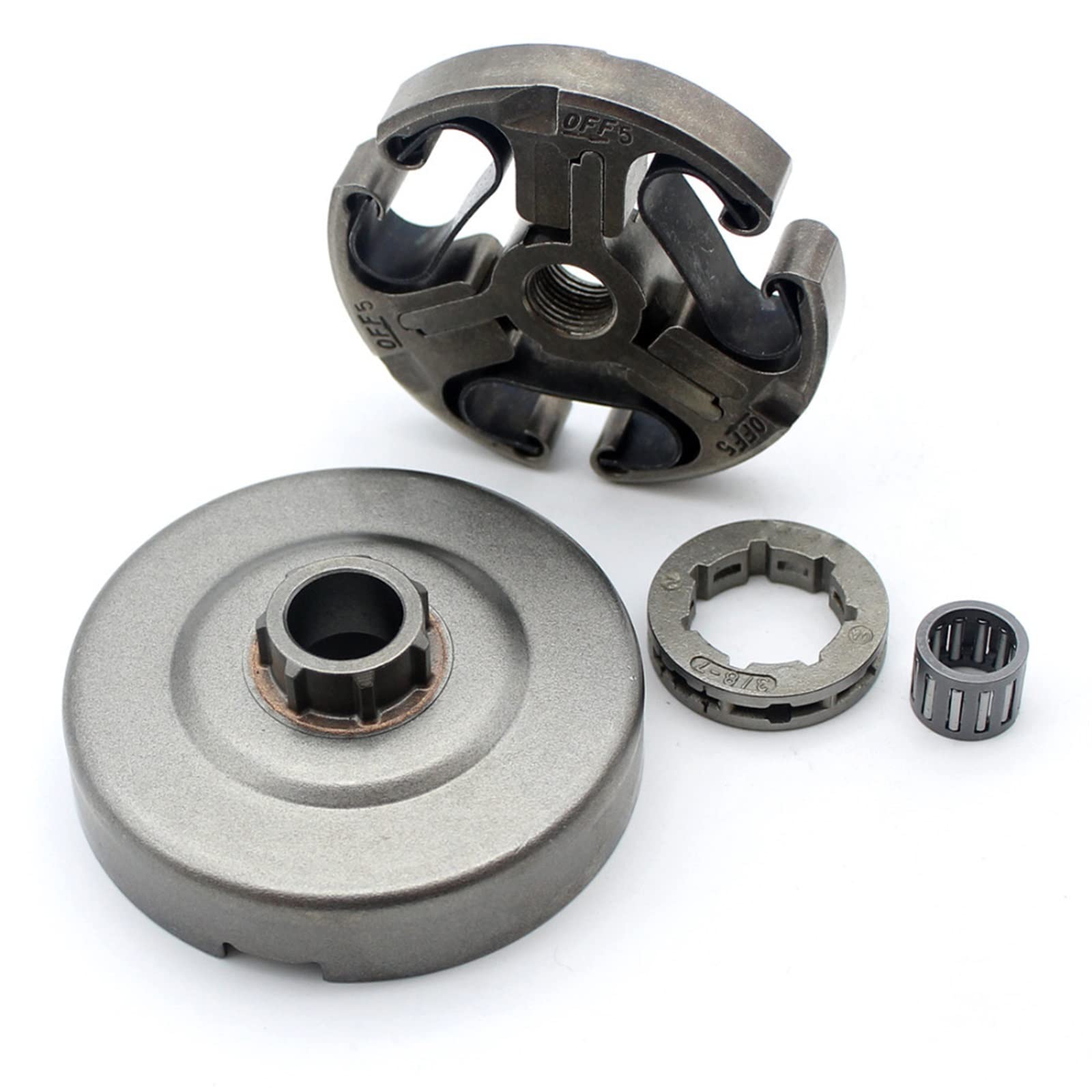 Tambor de Embrague con Kit de piñón de llanta de 3/8 "-7T Apto for Husqvarna 362 365 371 372 372XP 570 575 Reemplazo de Motosierra 503744401 Parte