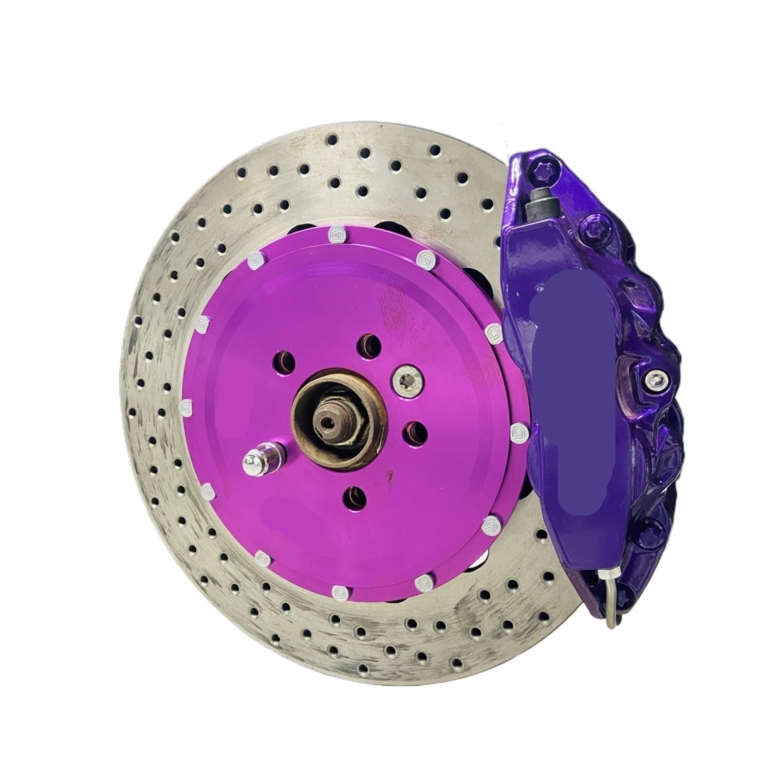 DOQUAMNEX Brake Caliper Color Big Caliper Brake Kit Slotted and Drilled 380mm Disc Part Fit for Civic EK4 Car Calipers(Purple Brake kit)