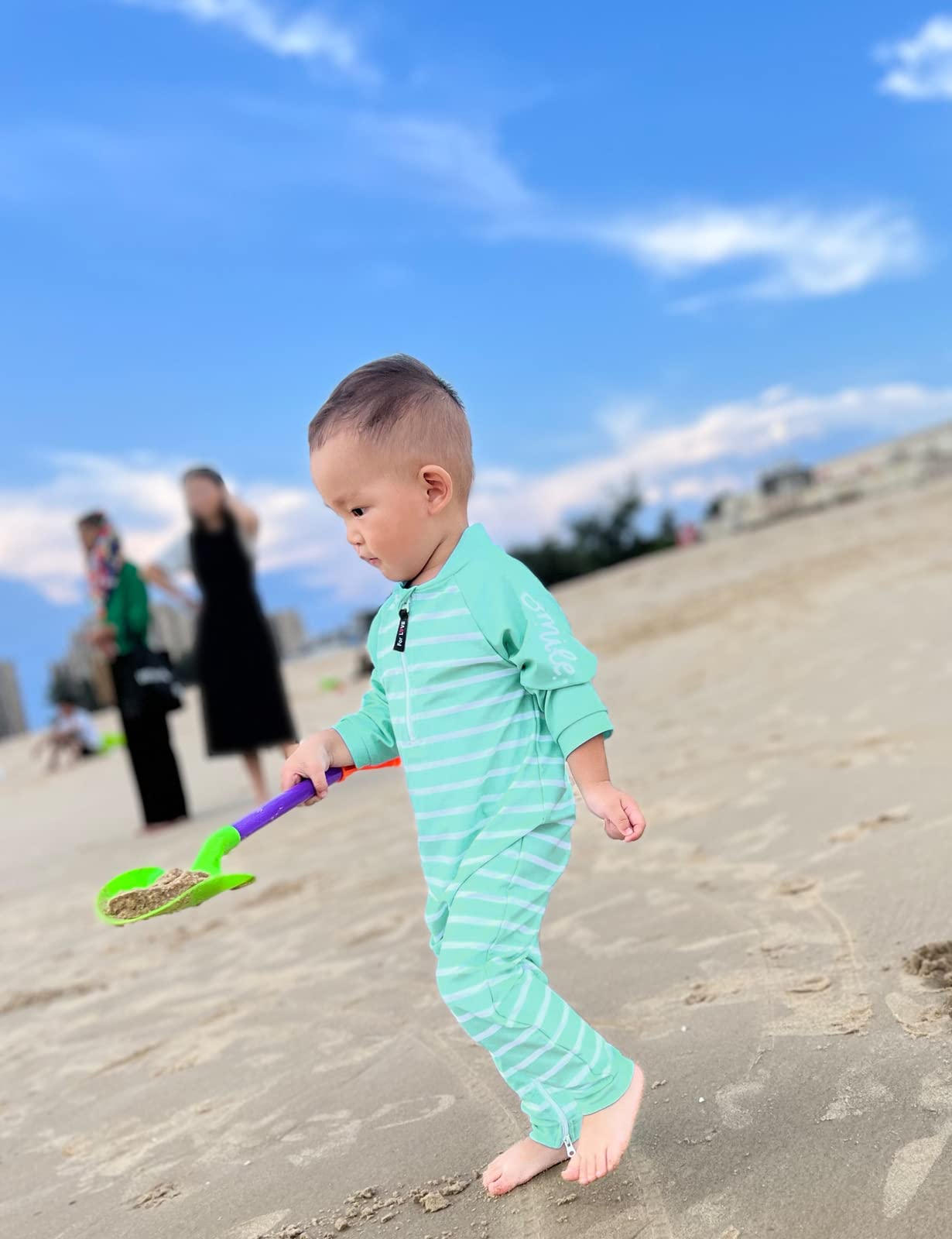weVSwe Baby Toddler Boy Swimsuit Long Sleeve Baby Swimwear UPF 50+ Sun Protection Rash Guard Swimming Costume with Crotch Zipper 0-3 Years — view 122