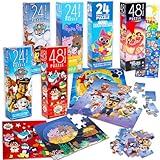 Assorted Jigsaw Puzzles Set for Children - 6 Piece Bundle Paw Patrol, Peppa Pig, Baby Shark, Trolls, Ryan's World Jigsaws, More | Christmas, Holiday, Birthday Puzzle Pack for Kids
