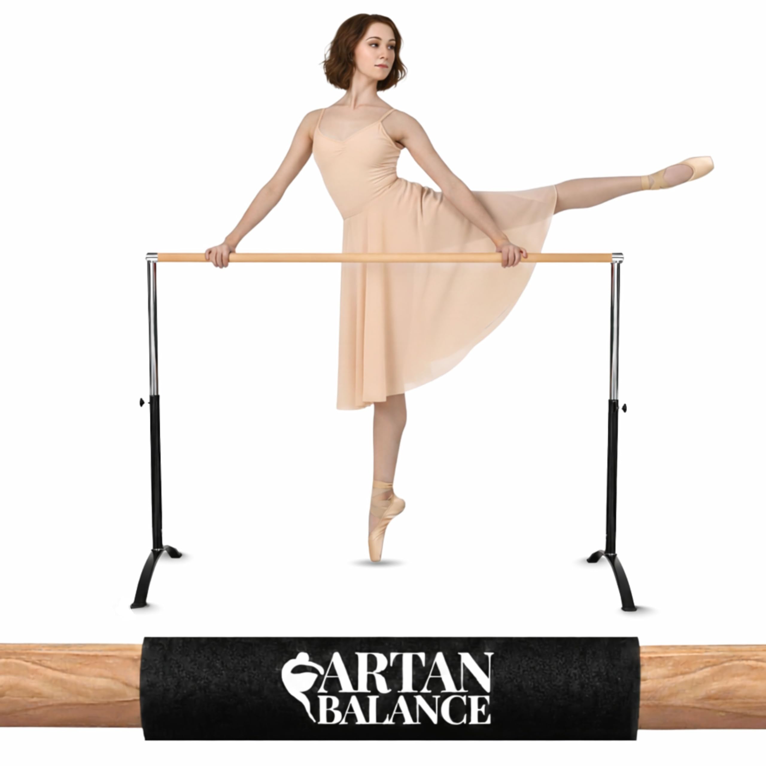 Artan Balance Ballet Barre Portable for Home or Studio, Freestanding Adjustable Bar for Stretch, Pilates, Dance or Active Workouts, Single or Double, Kids and Adults โ image 1