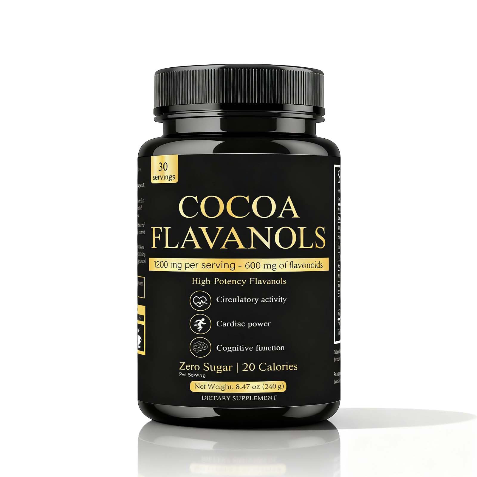 High Flavanol Cocoa Powder - 10X Concentrated Dark Cocoa Extract with Natural Flavonoids & Epicatechin, Plant-Based Superfood for Nitric Oxide and Wellness Support, Non-GMO Vegan Friendly — Amazon image 6
