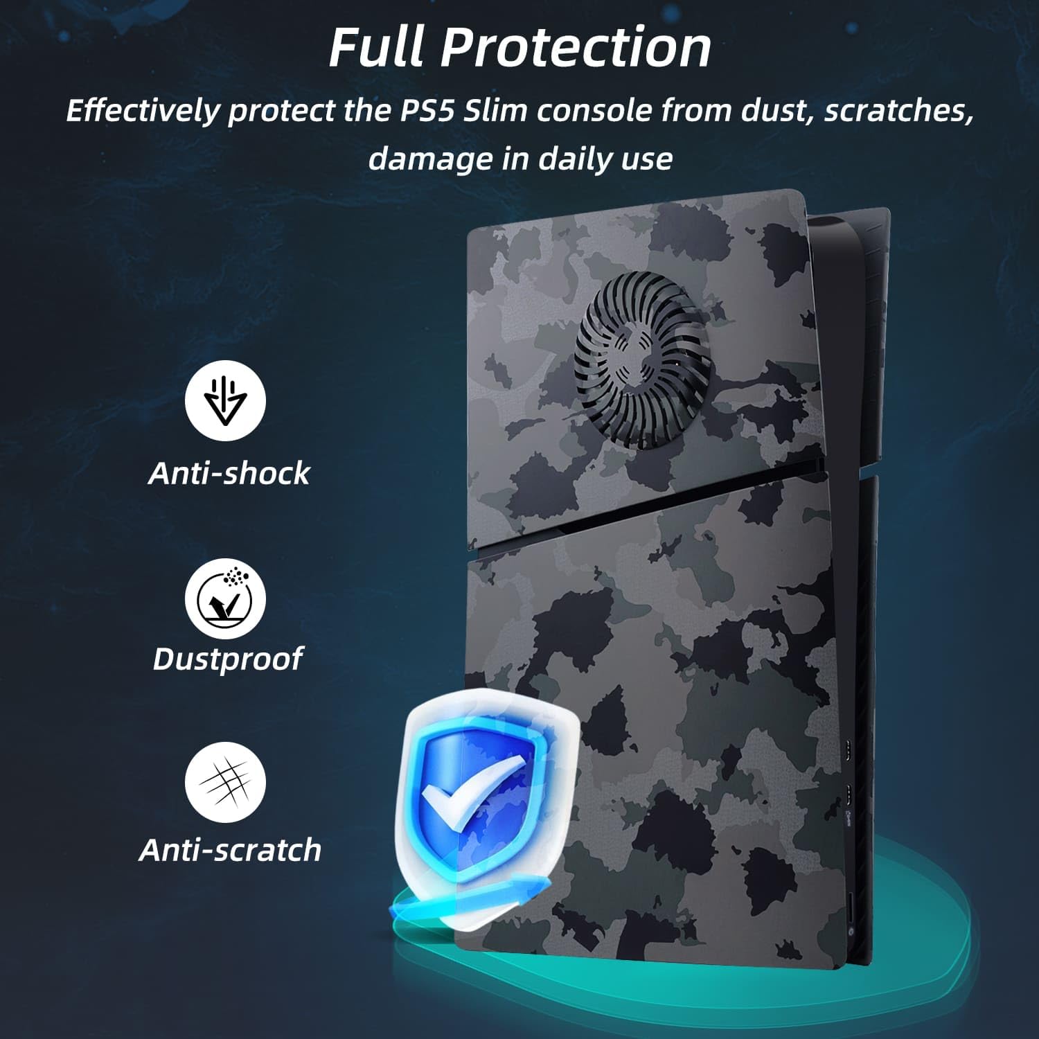Mcbazel PS5 Slim Faceplate Piastra di Ricambio Placche per Pannello Laterale Rigido Copertura di Ricambio in ABS Accessori con Ventilazione per PlayStation 5 Slim Digital(Not for PS5/PS5 Pro)