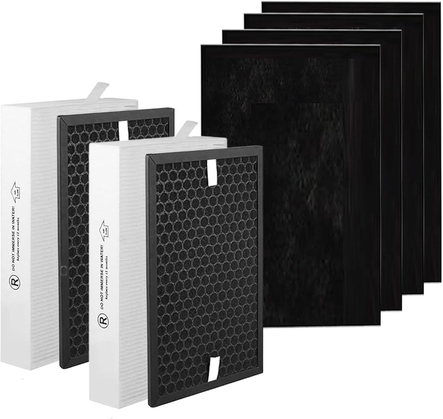 HPA5200B Replacement Filter Compatible with Honey-well HPA 5200B HPA5220 HPA5250 HPA3200 Air Purifiers, Item#1HRF-R HRFSC1 HRF-ARVP200 HRF-A200, 2 Filter+2 Carbon+4 Pre-Filters