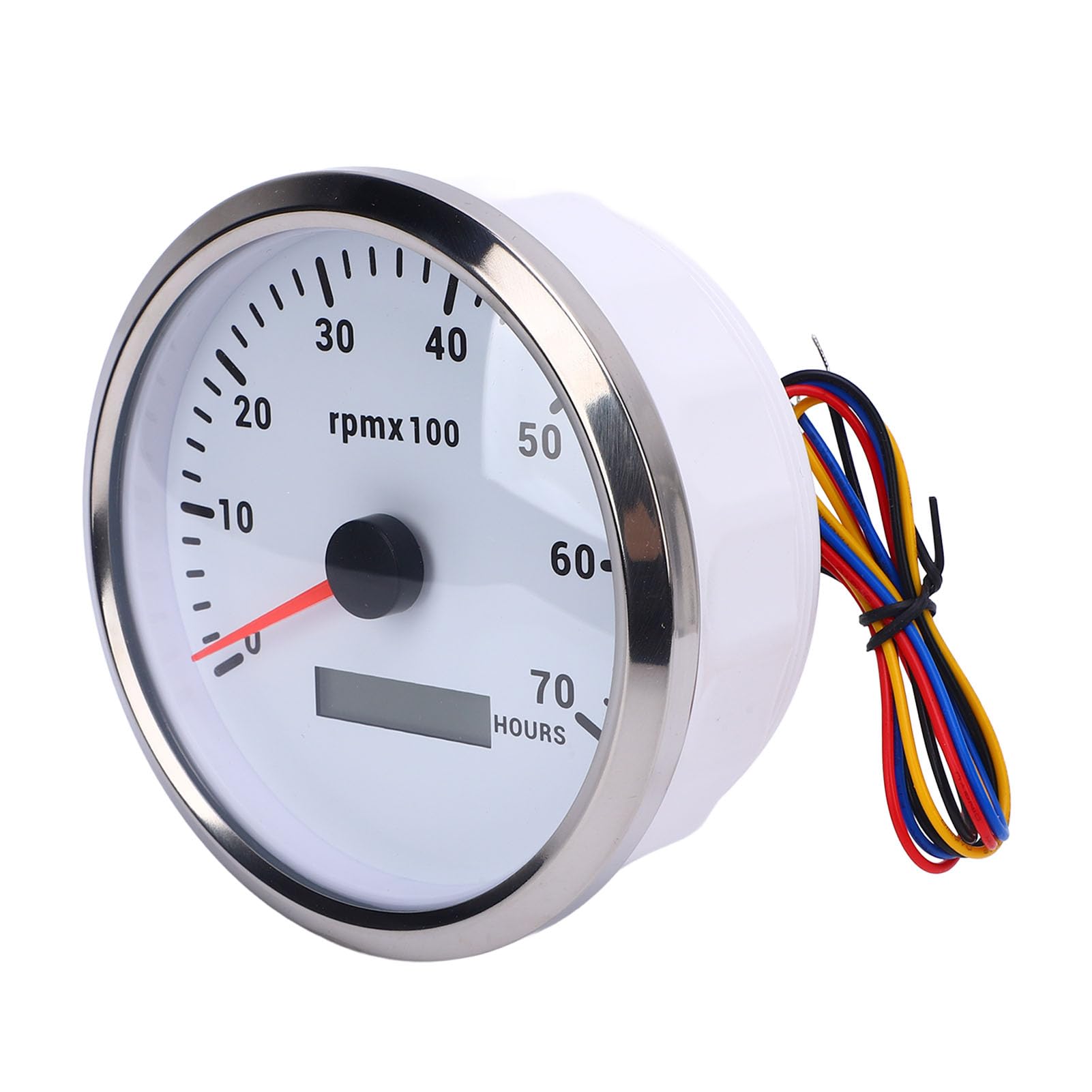 Tacómetro 110 Mm 4 3/8 Pulgadas con 7 Color de Retroiluminación para Yates de Automóviles RV Barco Camión DC 9-32V 7000 Rpm de Calibre con Medidor de Horas (Dial Bisel CXA010)
