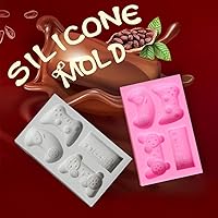 Vista 2 de HiParty Molde de fondant para pastel de controlador de juegos, 2 piezas, molde de silicona para dulces de chocolate para decoración de cupcakes