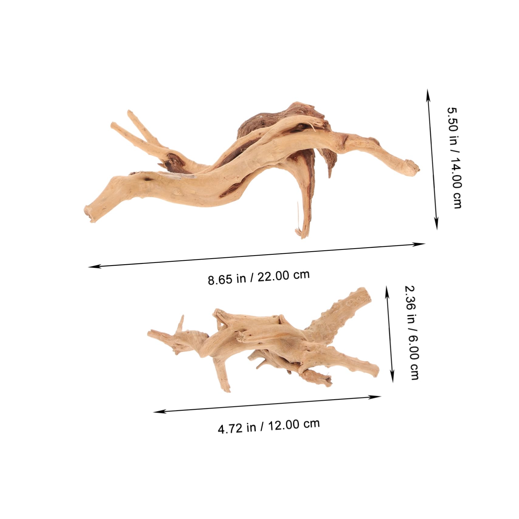 Happyyami Fish Tank Driftwood Decor 2pcs Aquarium Drift Tree Root Decorations Driftwood for Aquarium