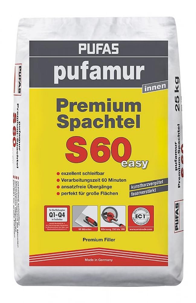 PUFAS S60 Premium Spachtel Gips-Spachtelmasse, 25kg