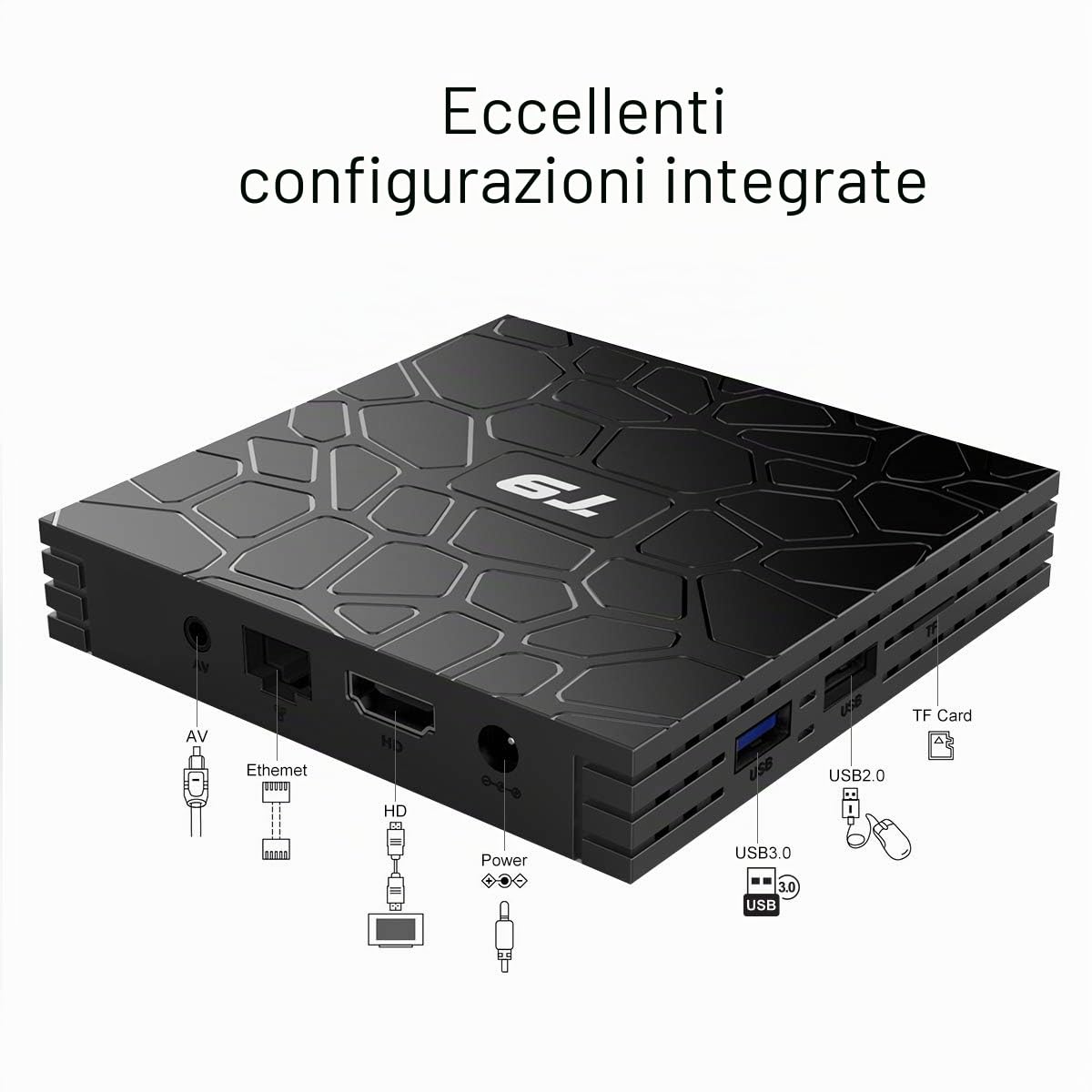 TUREWELL Android 9.0 TV BOX 2GB RAM/16GB ROM Support 2.4/5.0Ghz WiFi BT4.0 RK3318 Quad-Core 4K 3D HD DLNA Smart TV BOX