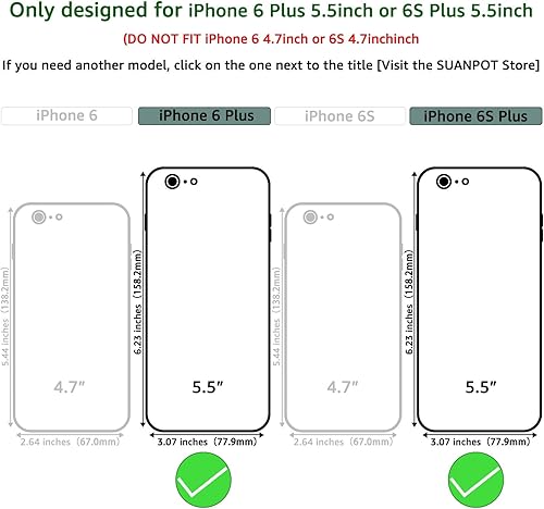 Miniatura 2 de SUANPOT Funda tipo cartera para iPhone 6 Plus6S Plus 5.5 con bloqueo RFID, 9 ranuras para tarjetas bolsillo funda para tarjetas de crédito, con