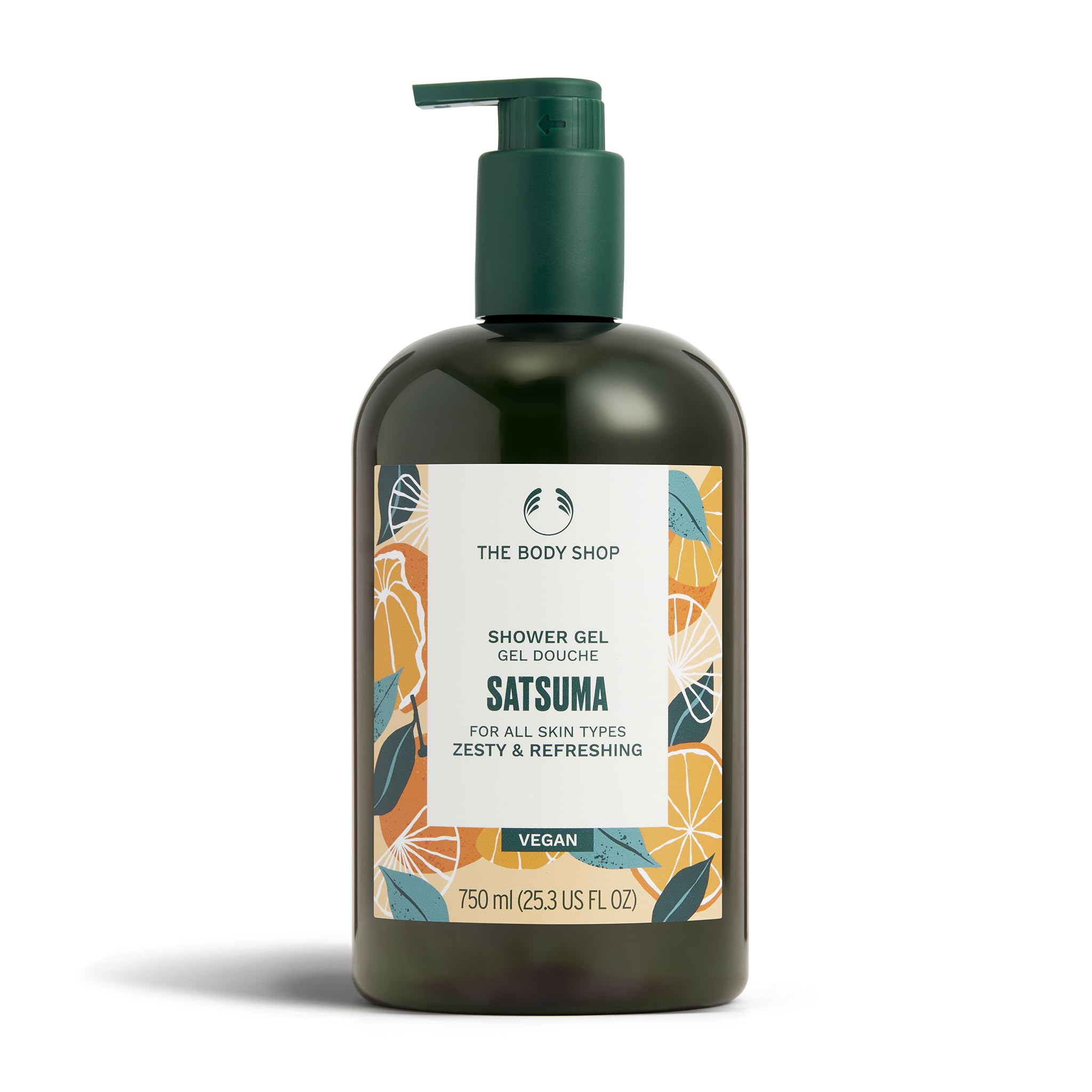 The Body Shop Satsuma Shower Gel Refill (1x 750ml), Zesty Womens Shower Gel, Fruity Citrus Body Wash for All Skin Types, Shower Foam with 92% Natural Origin, Vegan Body Care