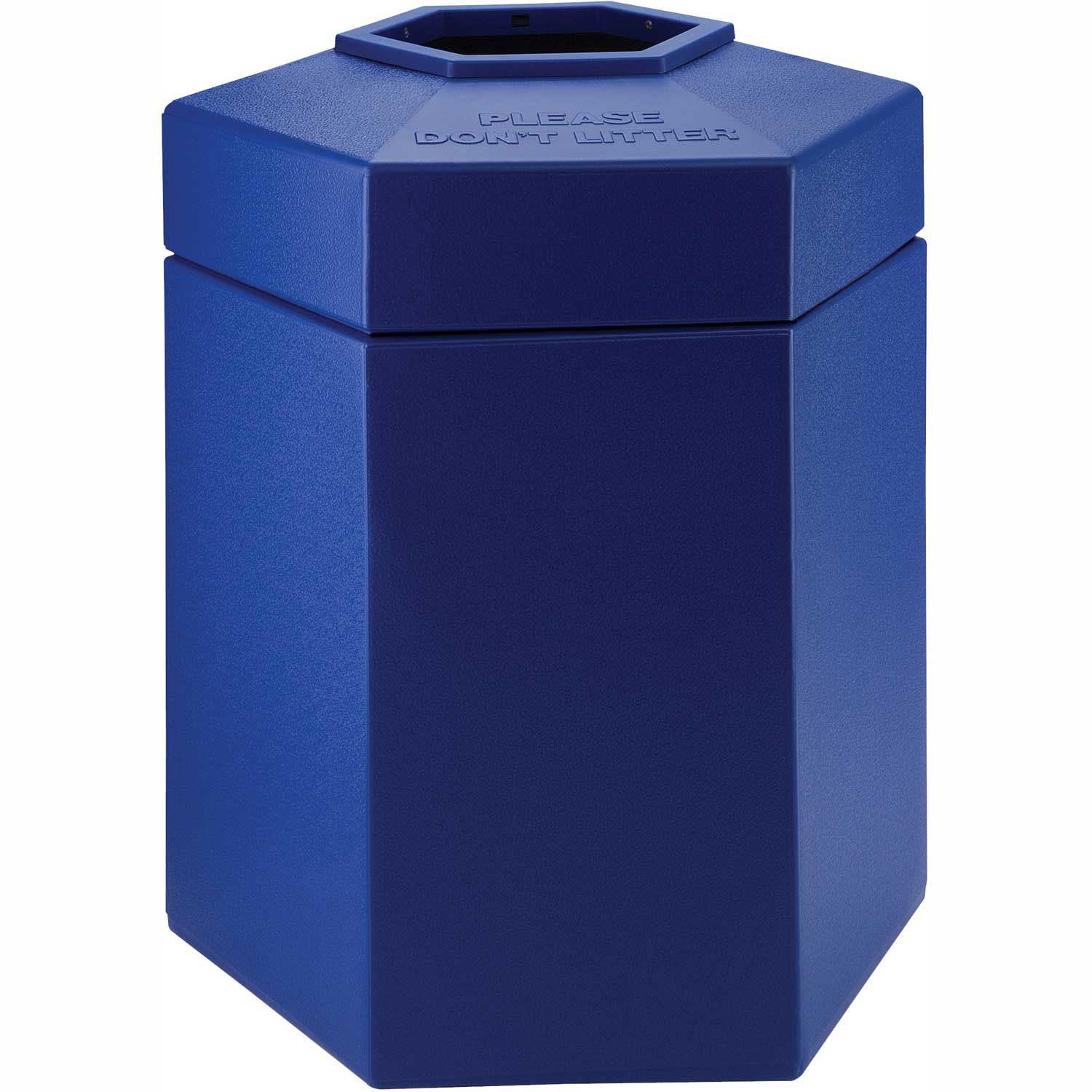 COMMERCIAL ZONE PRODUCTS 737204 Hex Waste Container,Blue,45 gal
