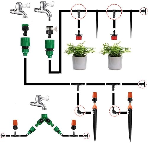 Miniatura 2 de Kalolary - Juego de 300 conectores de púas para riego, conectores de púas para riego por goteo de 14 pulgadas, kit de accesorios de tubería para