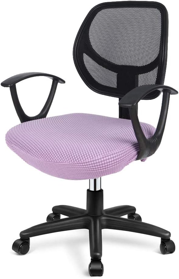 Deisy Dee Stretch Office Computer Chair Seat Covers, Removable Washable Anti-dust Desk Chair Seat Cushion Protectors C173 (Taro)