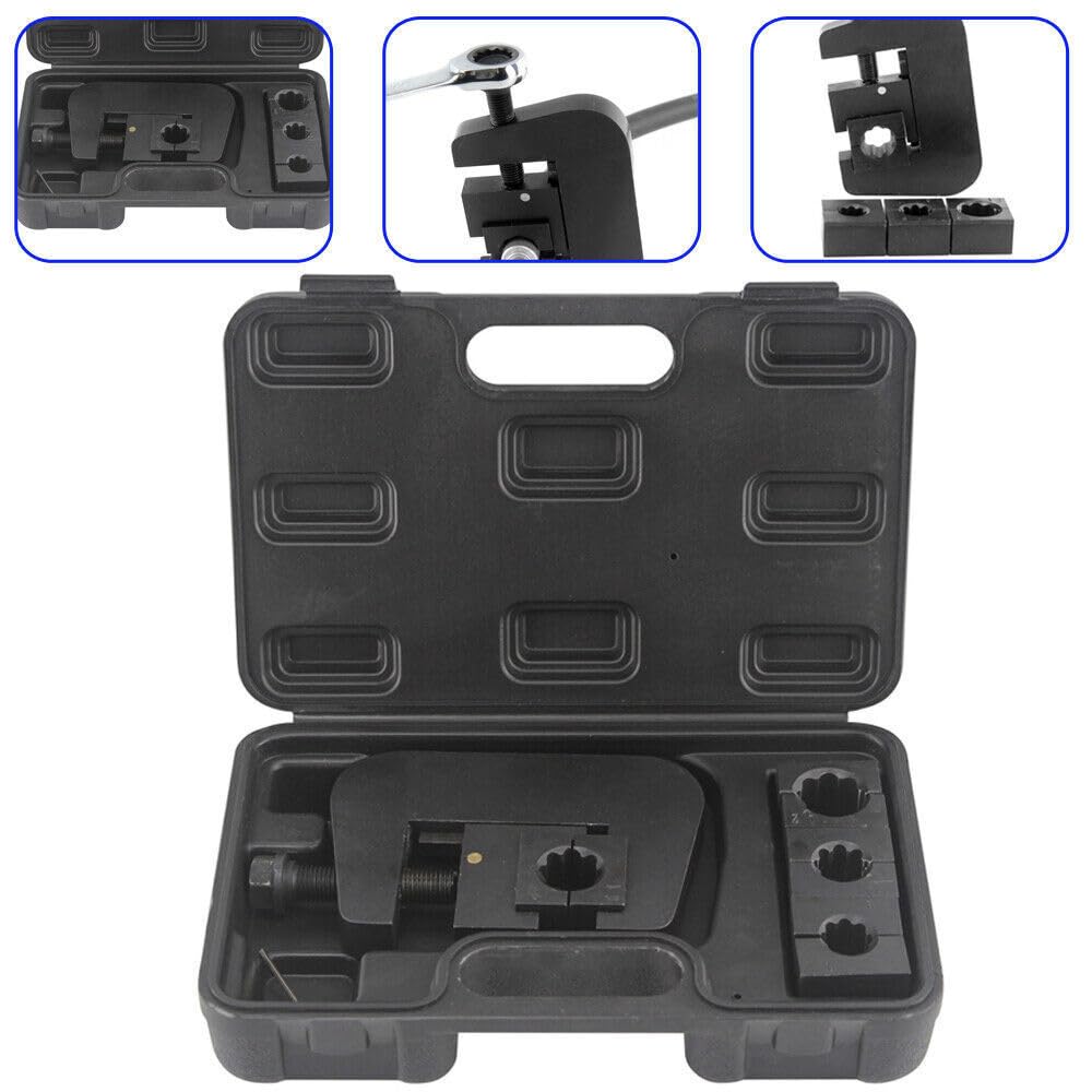 Tragbar Presszange, Auto Klimaanlage Reparaturwerkzeug, Schlauchpresse Zange, Kfz Klimaservice Set, Klimaleitungen Reparatur Kit, Langlebiges Eisen, 4 Matrizen