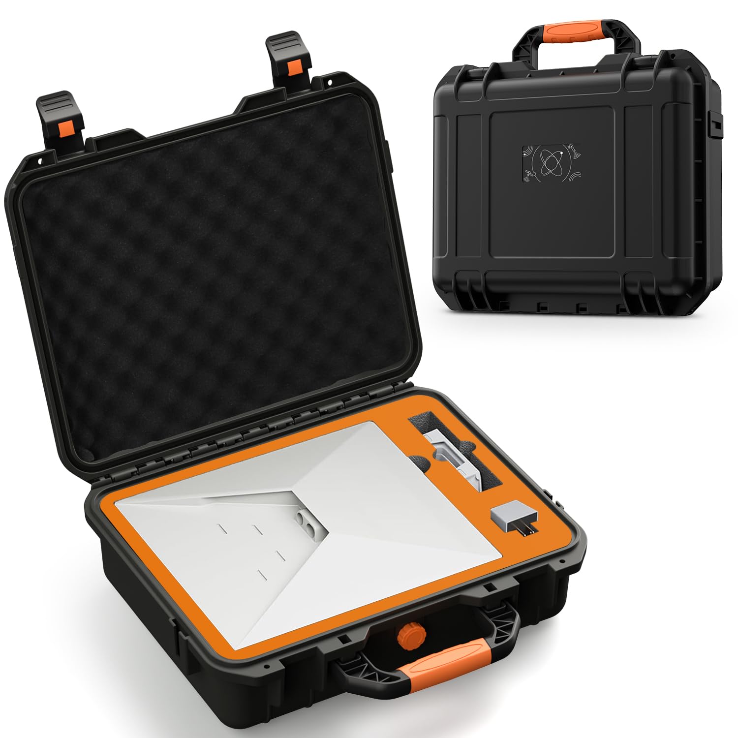 MONOJOY IP67 Waterproof Case for Starlink Mini, Hard Carrying Case for Starlink Mini Dish with Precision Cut Foam, Shockproof Travel Bag for Camping, RV, Hiking, Black