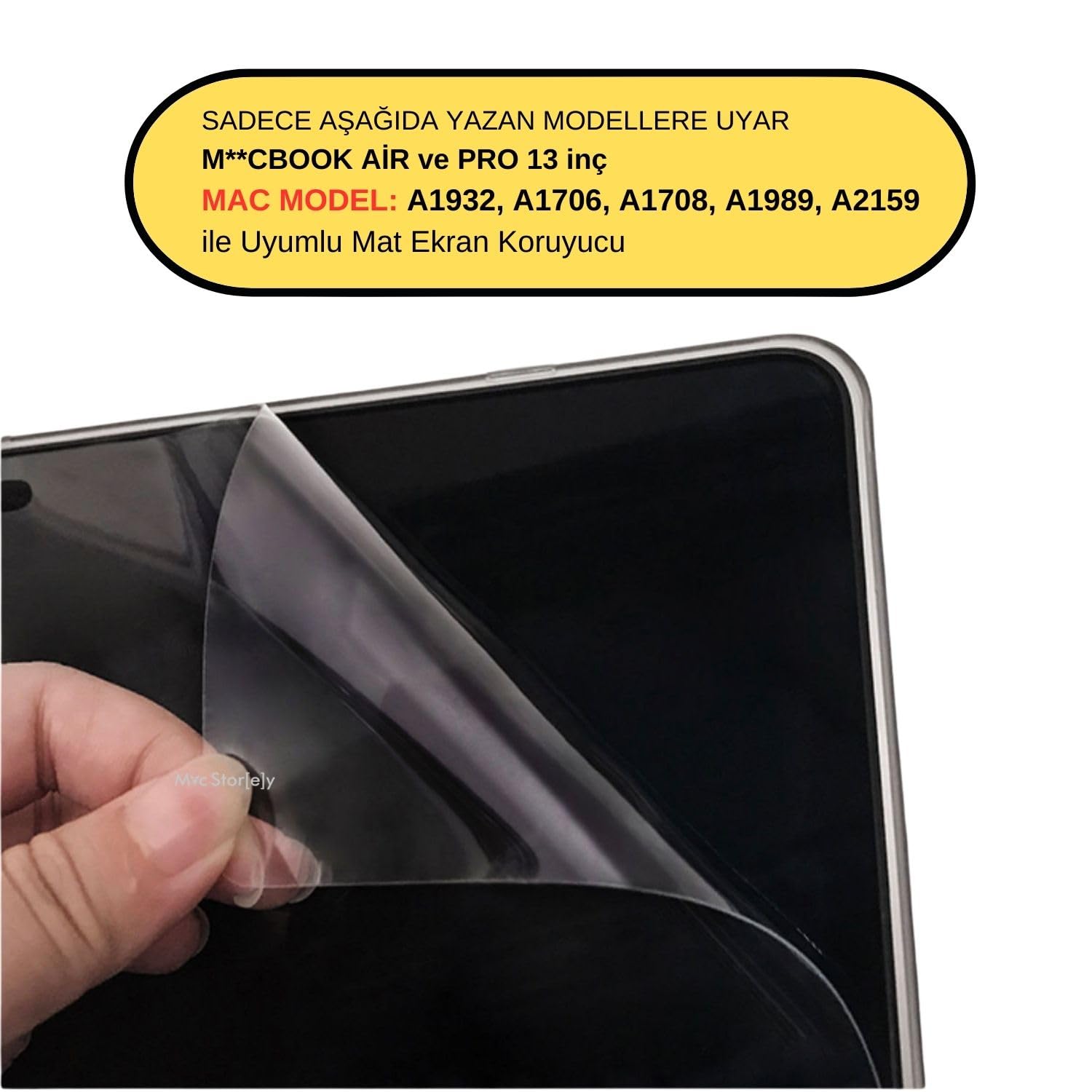 McStorey MacBook Air 13 ve MacBook Pro 13 inç Uyumlu Mat Anti Glare Ekran Koruyucu Yansıma Önleyici Okuma Konforu Touch Bar Touch ID Şeffaf