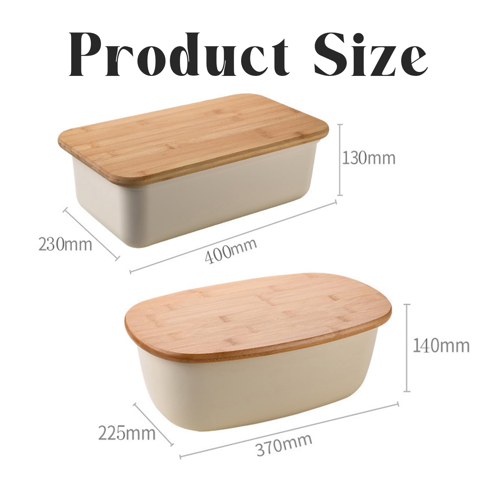 Paneras con tapa de bambú, panera con tabla de cortar, panera grande, panera de cocina, panera con tapa, cesta de pan moderna para una frescura duradera (rectangular)