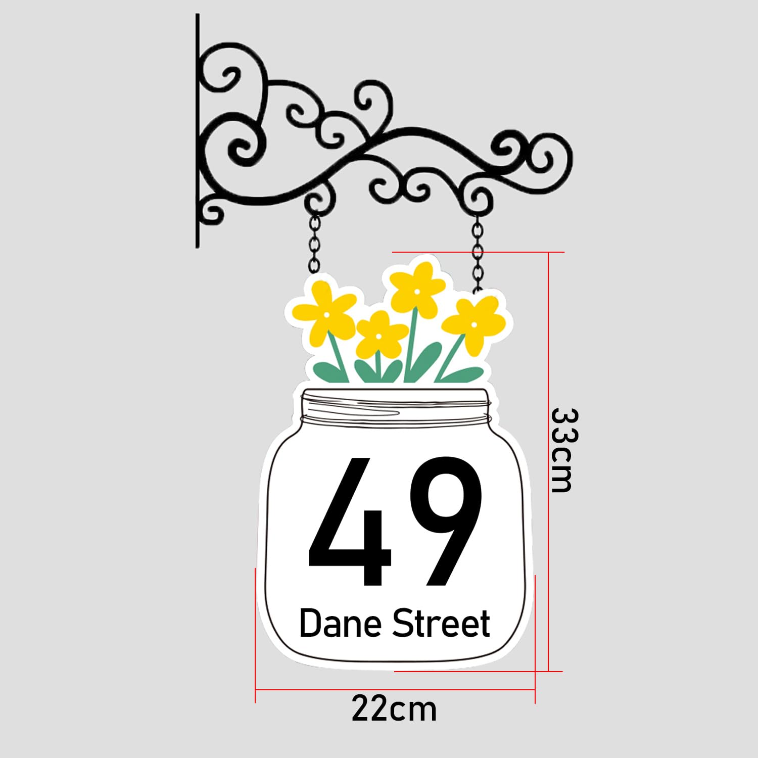 Hanging Address Sign Hanging Brackets With Address Sign - Acrylic ...
