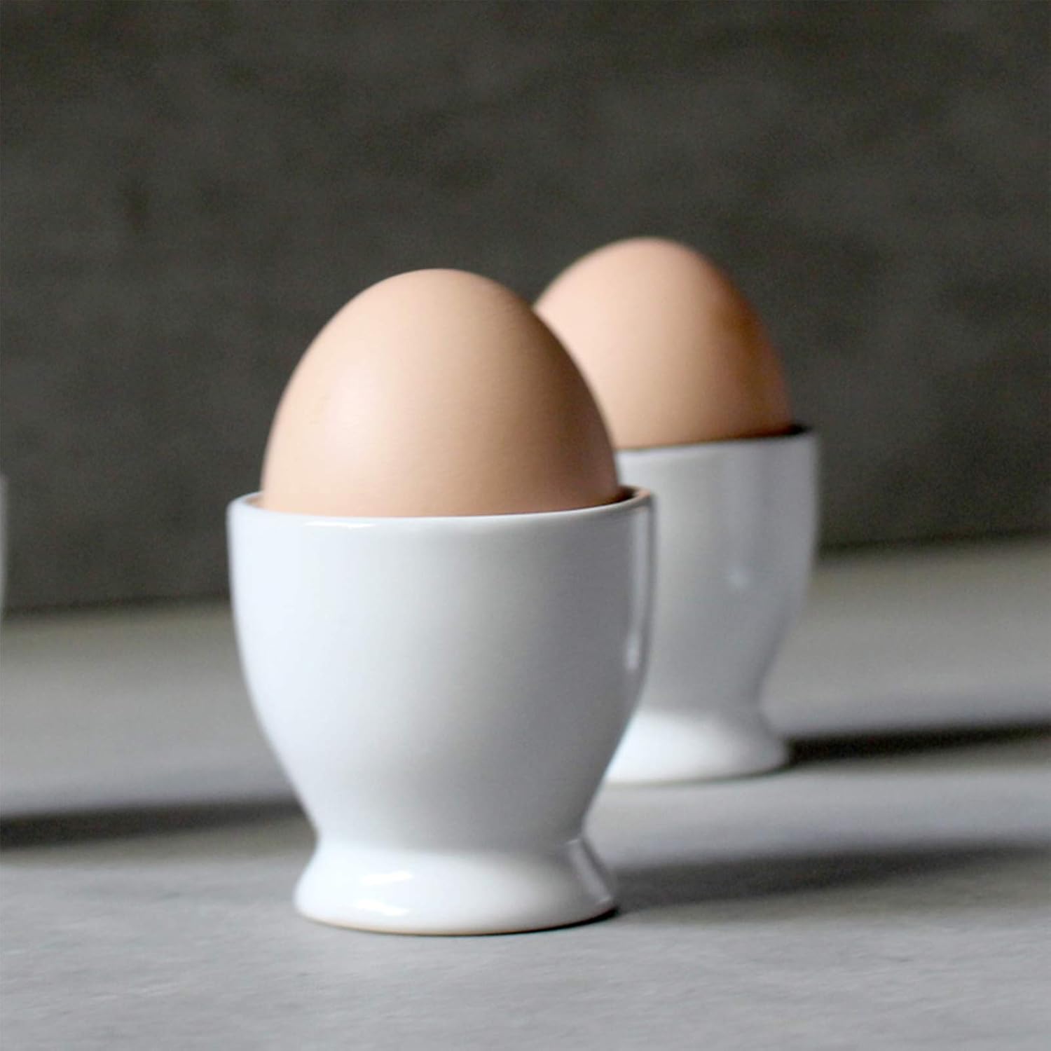 White Porcelain Egg Cup for Home, Kitchen and Restaurant, Environmental Protection Materials, 5.1 x 5 cm,Black,Set of 2 (White Set of 4)