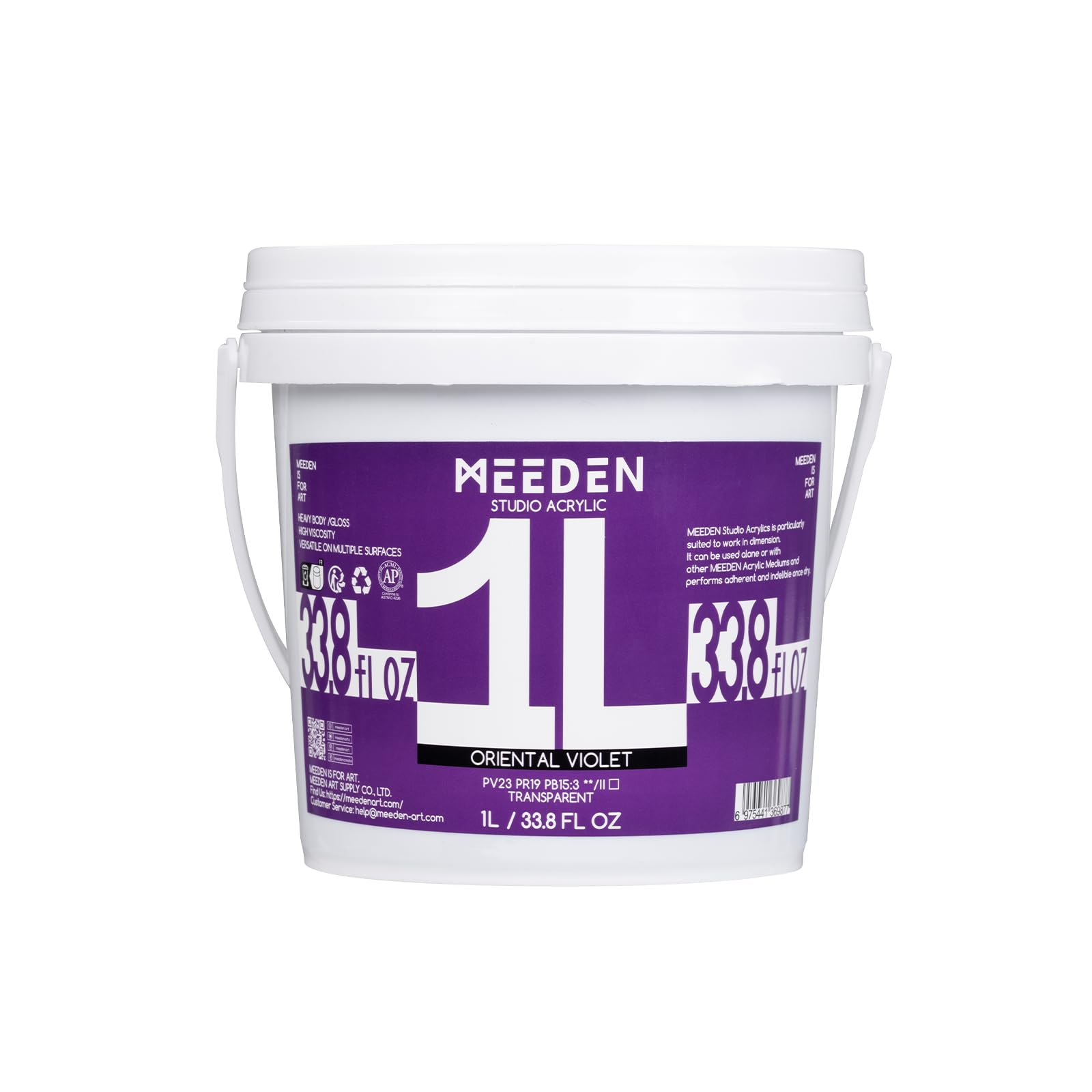 MEEDEN Oriental Violet Acrylic Paint: 1L Heavy Body Gloss Non-Toxic Art Paint for Canvas, Wood, Craft