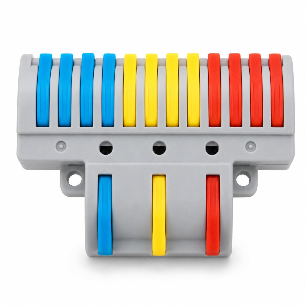 LT3-12 Push Lever Wire Connector Terminal Block, 3 Input 12 Output Color Coded Electrical Distribution Connector for Control Panel, DIY Wiring and Wire Management, Pack of 1-image-13