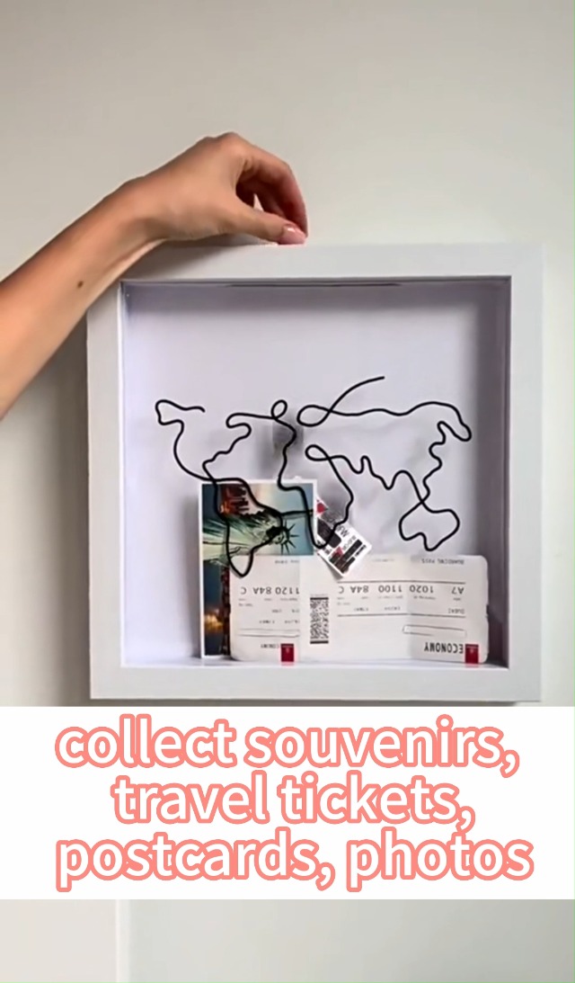 Scatola Ricordi Viaggio Legno - Adventure Archive Box Con Slot, Cornice Biglietti, Regalo Viaggiatori - Foto 5