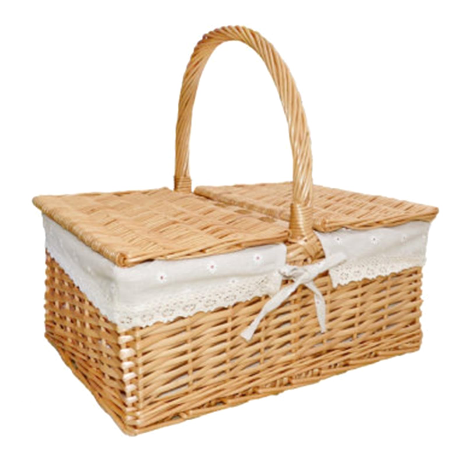 Handwoven Picnics Hamper Vegetables Fruit Kids Toy Organiser Natural Rattan Storage Basket for Grocery Organizing Handwoven Wicker Picnics Basket