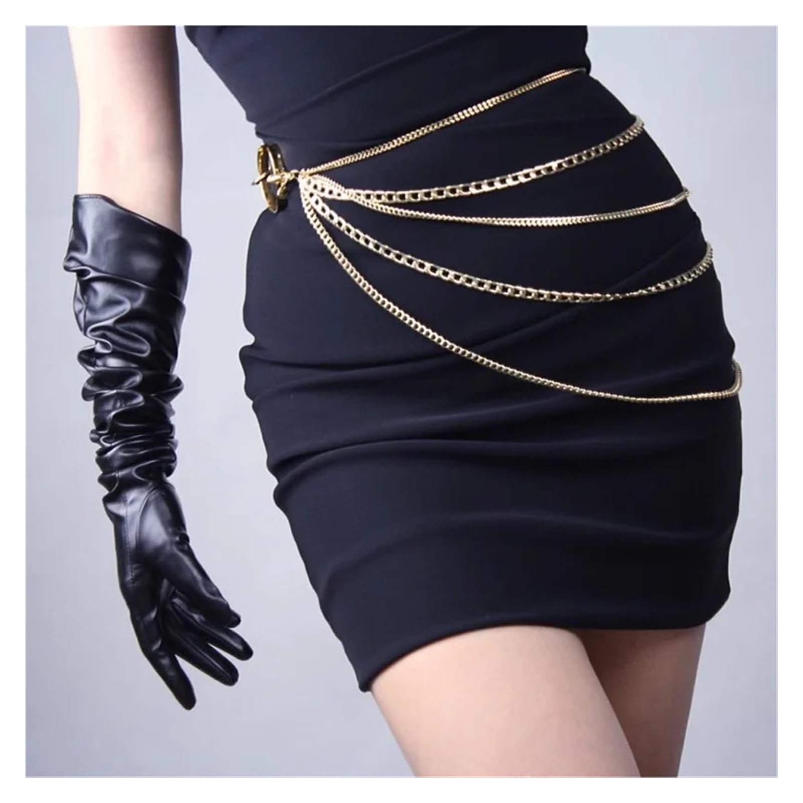 Langer Handschuh für Damen, PU-Leder, extra lange Touchscreen-Handschuhe