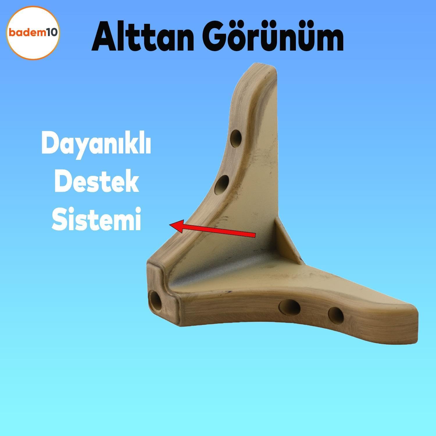(4 ADET) Bellona Rose 9.5 Cm Açık Kahverengi Mobilya Kanepe Koltuk Koltuk Ayağı Ayakları