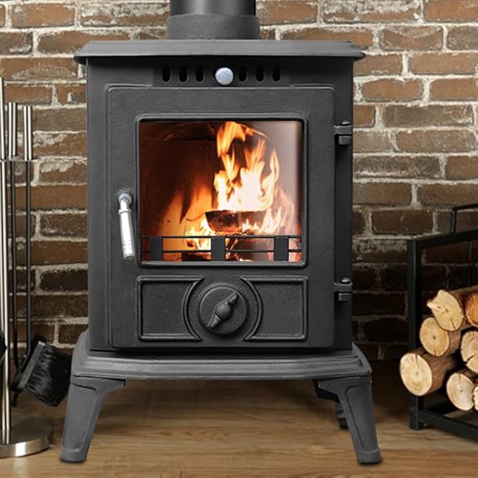 NRG Defra 5KW Eco Design Stove MultiFuel Cast Iron Fireplace Portable