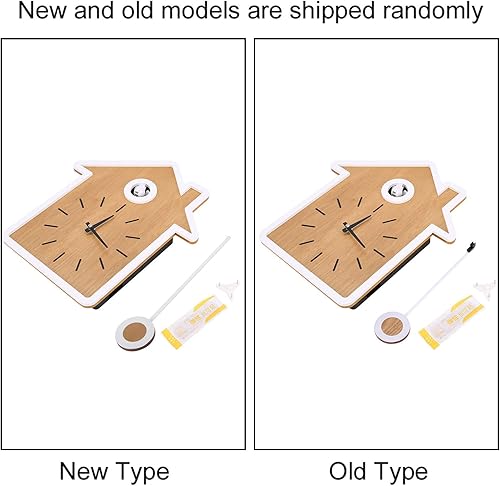 Miniatura 4 de Reloj de pared de cuco moderno y creativo reloj de pared simple reloj de pared de pájaros reloj colgante de madera con voces de pájaro o llamada de