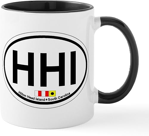 CafePress Hilton Head Island SC - Taza de café de cerámica con diseño ovalado, taza de té, 11 onzas