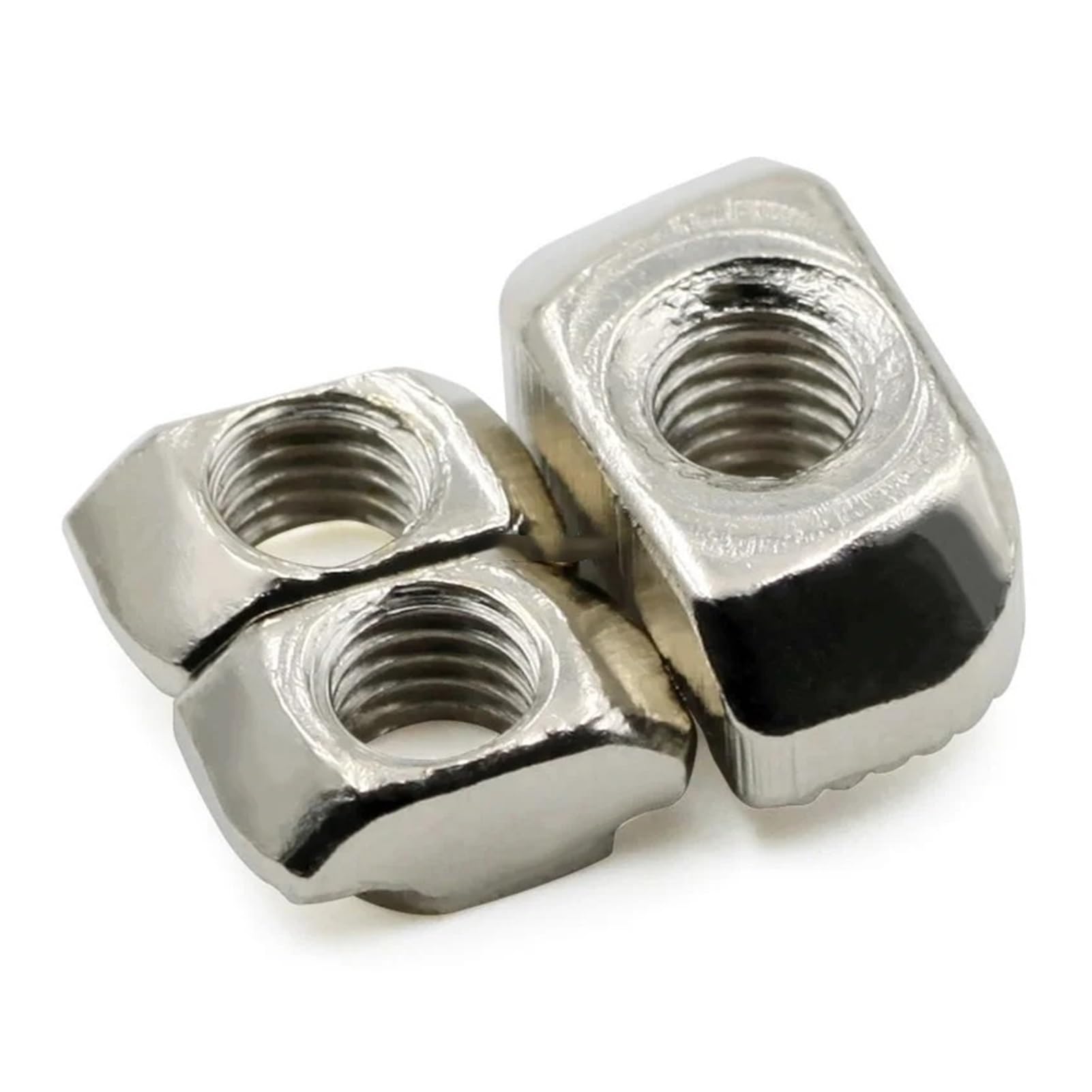 Tuerca en T M3 M4 M5 M6 M8 Cabeza de Martillo Tuerca en T Conector de Tuerca de Ranura niquelado for Perfil de extrusión de Aluminio 20 30 40 45 EU (Color : 100 PCS, Size : 4545 T-Nut M6)