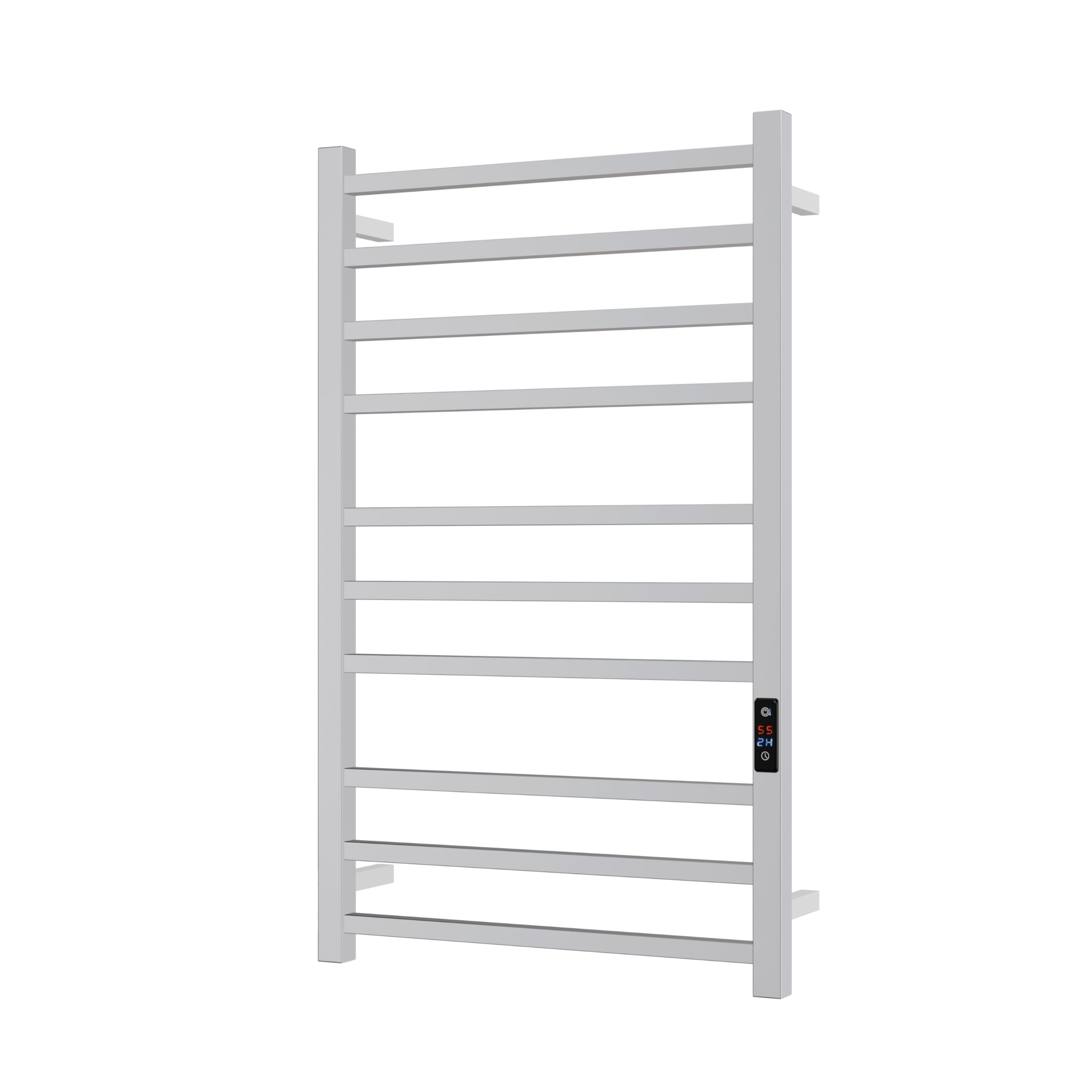 SATOH Towel Warmer for Bathroom Heated Towel Rack Wall Mounted Electric Drying Rail with Plug-in Installation & Timer Stainless Steel Hot Towel Warmer - 88cm x 53cm (Polished Chrome)