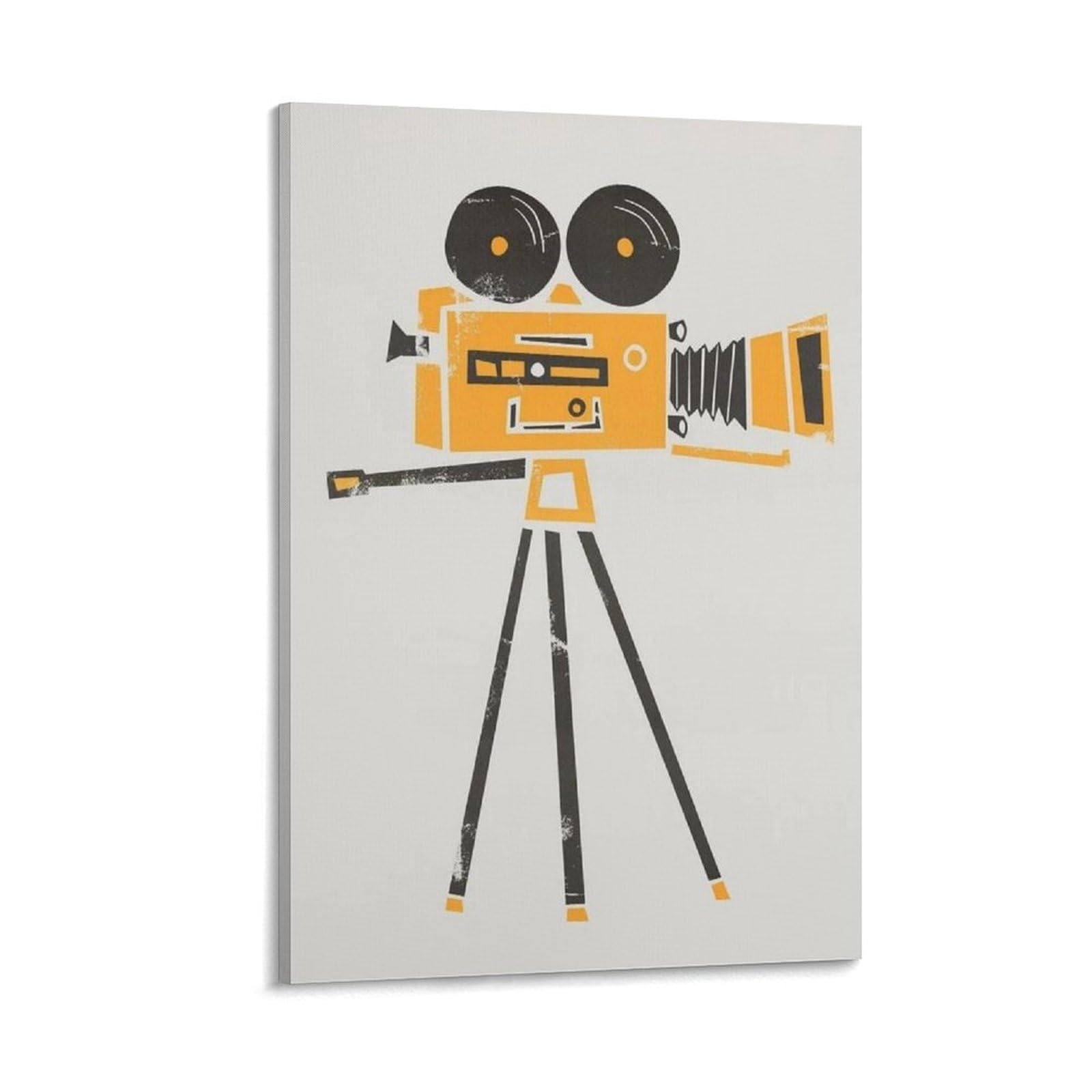 QOGDAF Póster de lienzo con cámara cine, decoración de dormitorio, paisaje, oficina, habitación, regalo, 40 x 60 cm